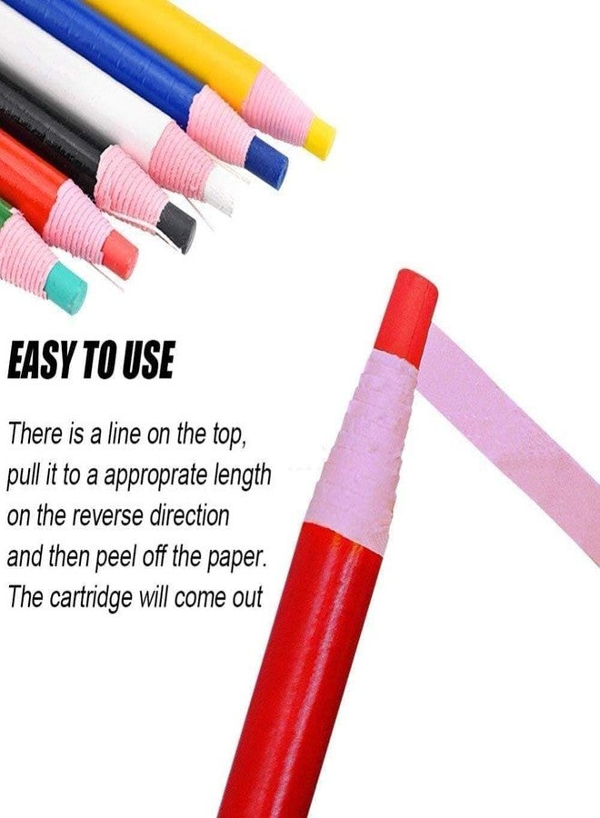 RIANZ 6 Pcs Tailor Sewing Mark Chalk Pencil Tailor's Marking and Tracing Tools Free Cutting Crayons Sewing Fabric Pencil (6 Colors x 1), Multicolor - Image 2